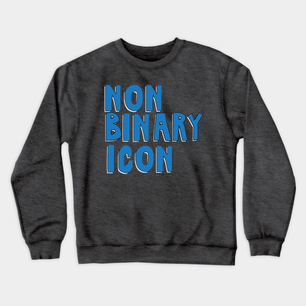 Nonbinary Icon (Blue) Crewneck Sweatshirt by The Bechdel Cast